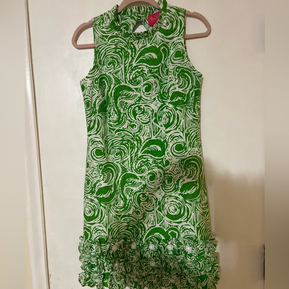 Stunning Lilly Pulitzer ltd. edition Jubilee shift dress w/beaded flower trim
